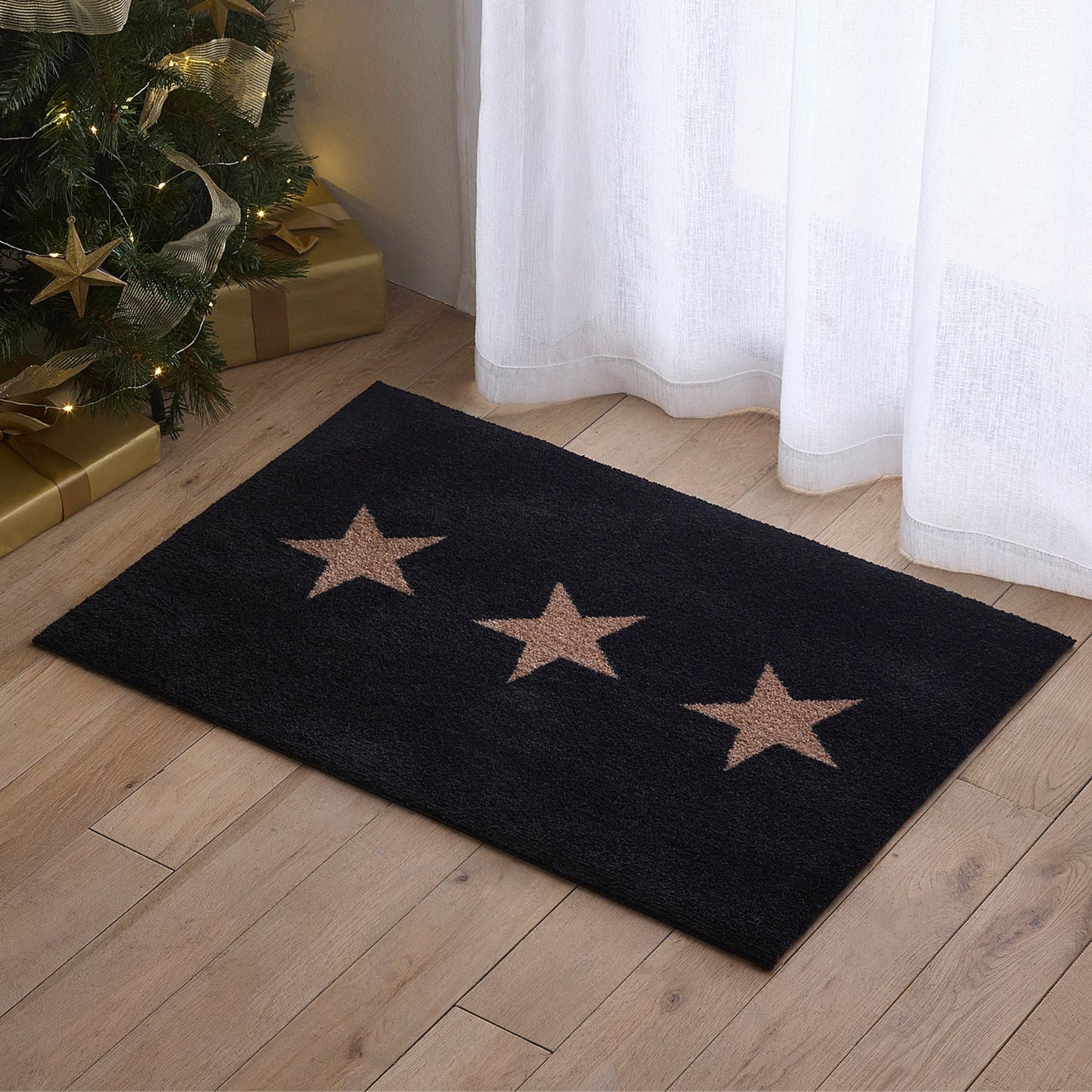 Scandi Star Doormat | Black