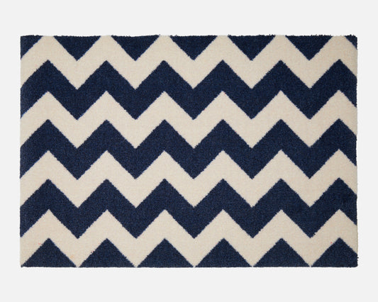 Chevron Bath Mat | Navy & Vanilla