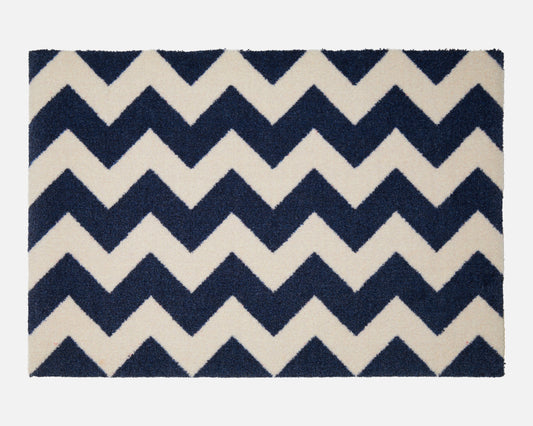 Chevron Doormat | Navy & Vanilla