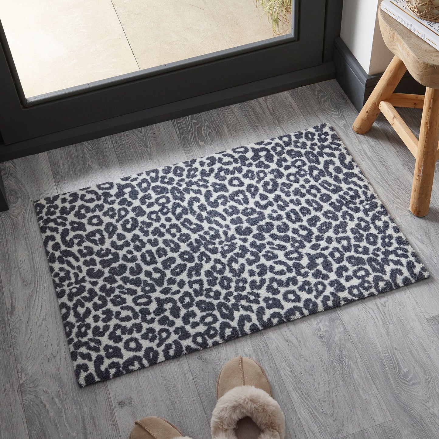 Grey Leopard Doormat