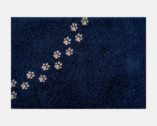 Paw Print Doormat | Black & Beige