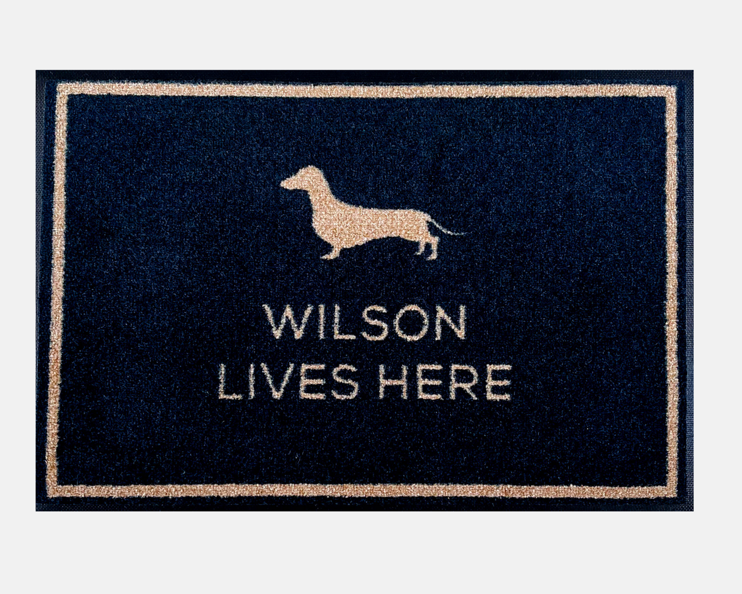 Dog Breed Personalised Doormat | Black