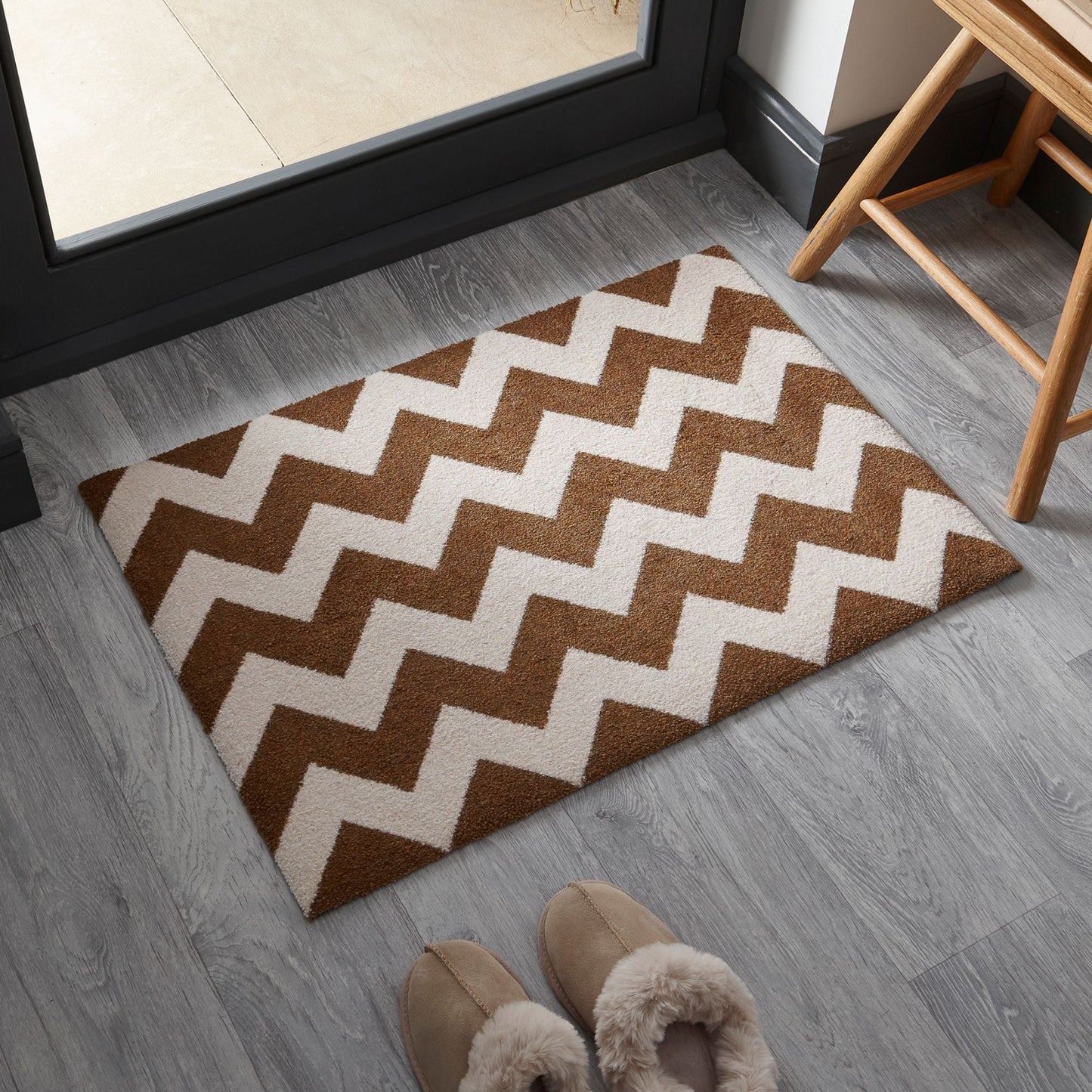 Chevron Doormat | Tan & Vanilla