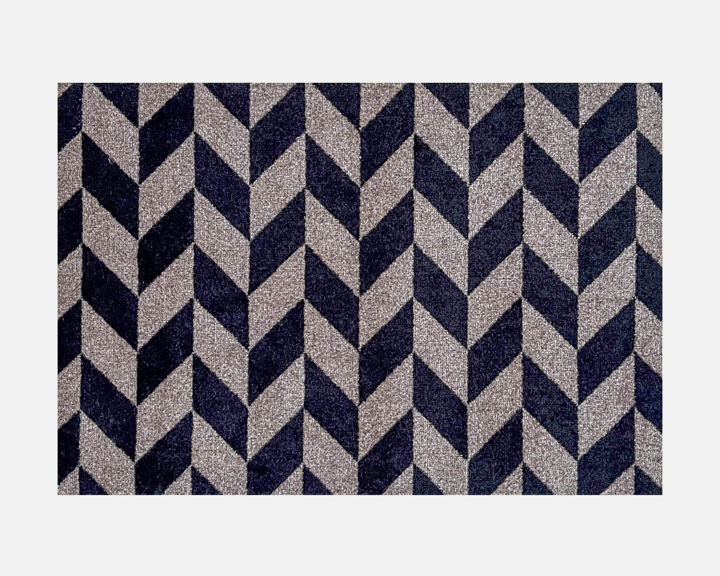 Herringbone Doormat - Black & Mink