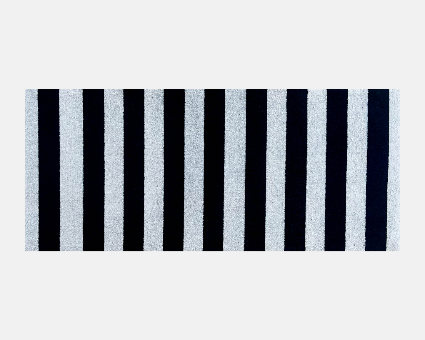 Patio Doormat | Stripe in Black & Light Grey