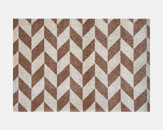 Herringbone Doormat - Tan & Vanilla