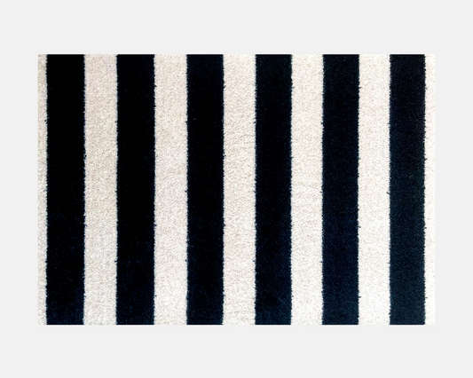 Black & Vanilla Stripes Bath Mat