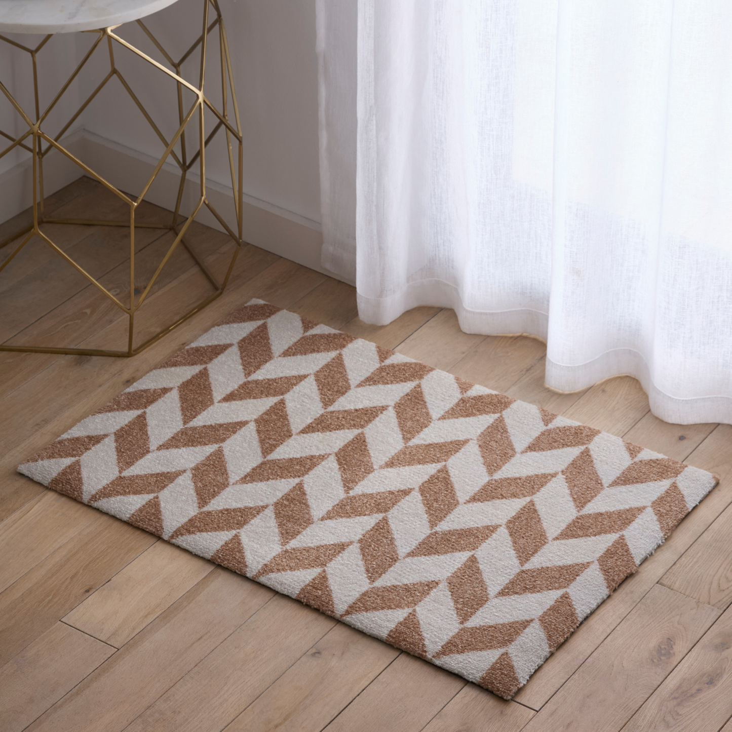 Herringbone Doormat - Tan & Vanilla