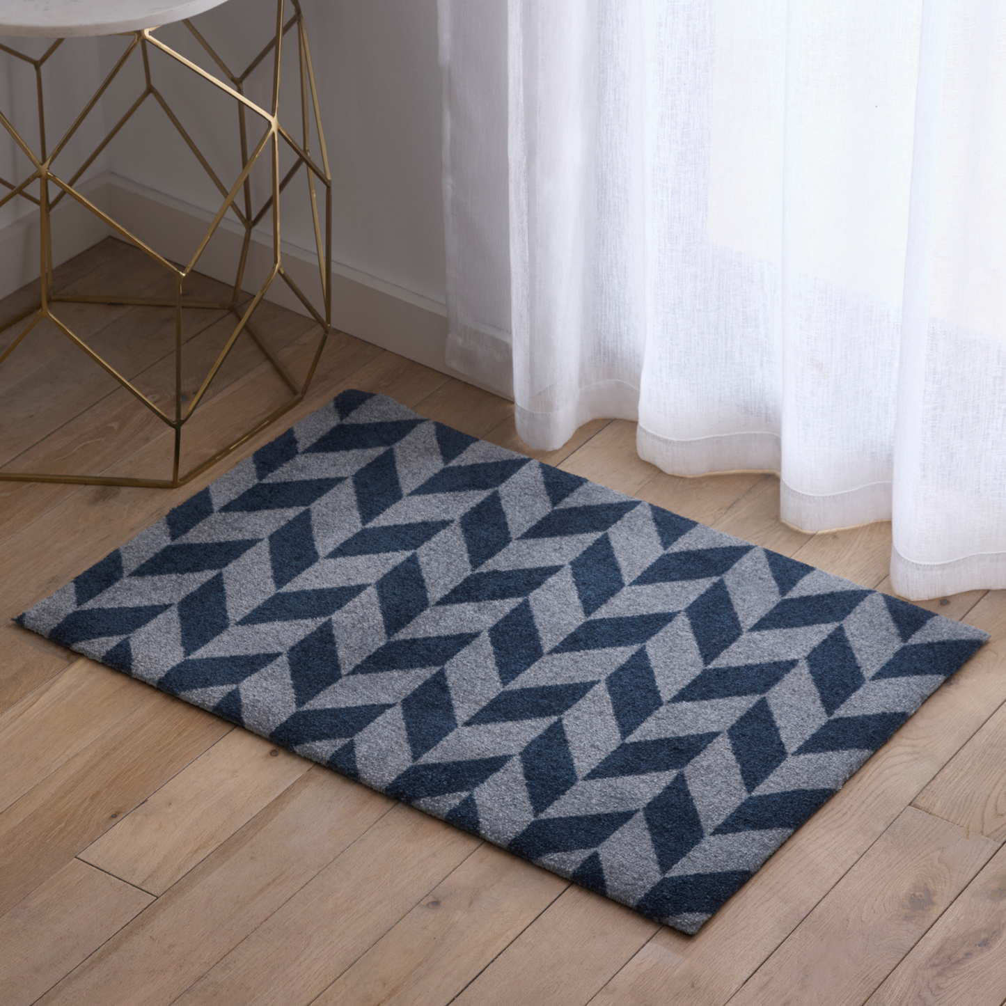 Herringbone Doormat - Navy