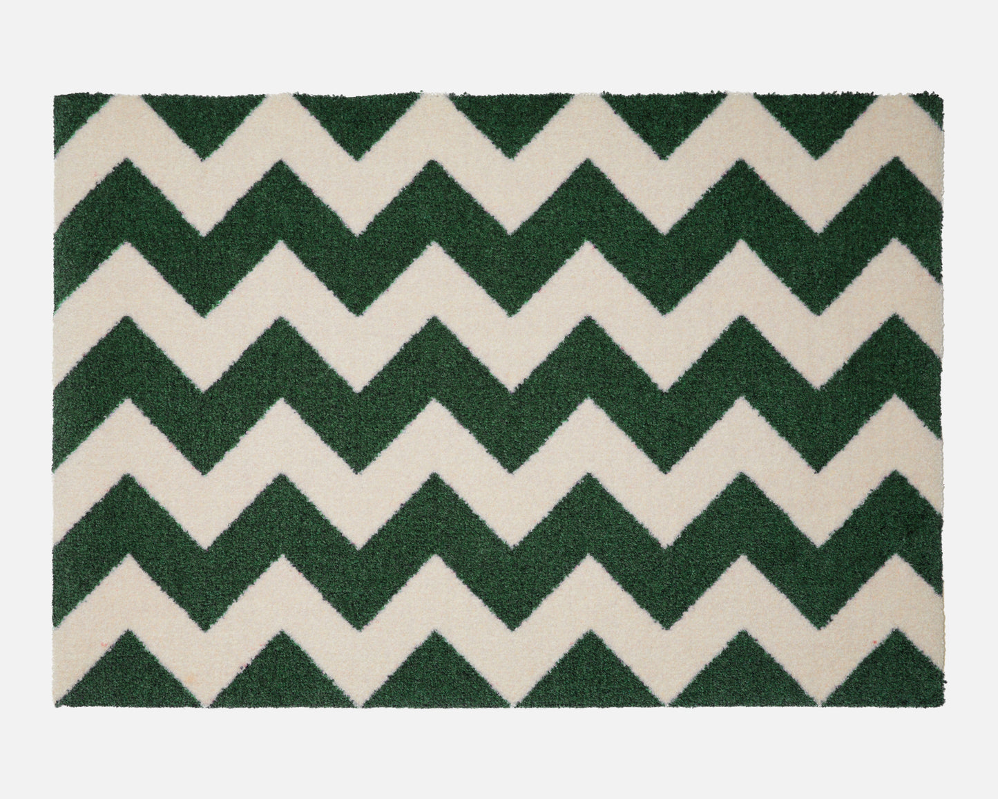 Chevron Bath Mat | Forest Green & Vanilla