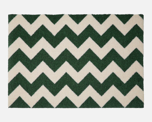 Chevron Doormat | Forest Green & Vanilla