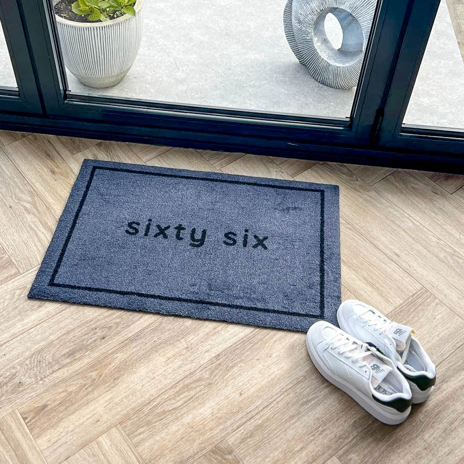 Door Number Personalised Doormat | Grey