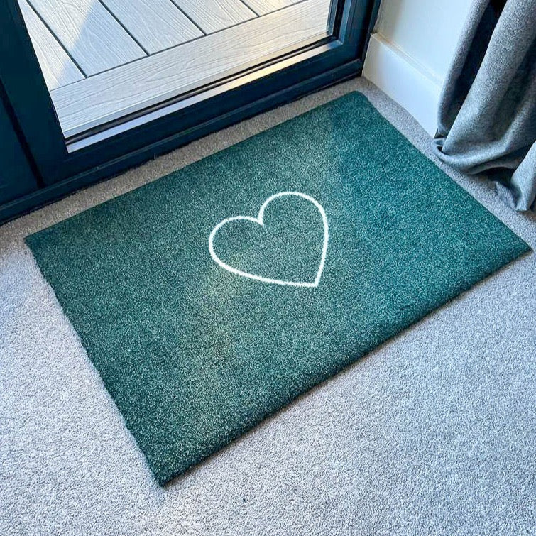 Heart Doormat | Forest Green