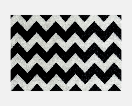 Chevron Bath Mat | Black & Vanilla